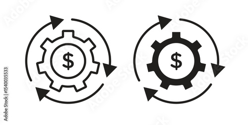 Business model icon Logos. Flat Vector Icon Design Template