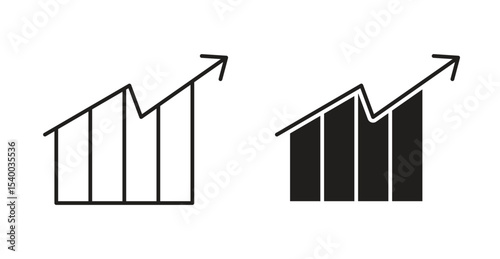 Business growth icon Logos. Flat Vector Icon Design Template