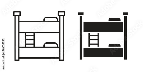 Bunk bed icon Logos. Flat Vector Icon Design Template