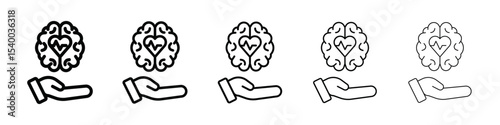 Mental Health icon isolated vector on white background set