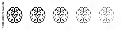 Mental Health icon isolated vector on white background set