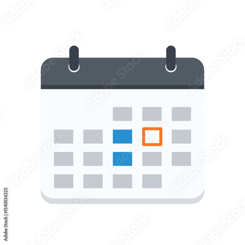 Modern Calendar Icon with Scheduled Appointments Highlighted.
