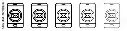 Message phone icon isolated vector on white background set