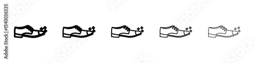 Men Shoes Icon isolated vector on white background set