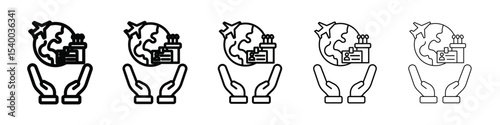 mice tourism icon isolated vector on white background set