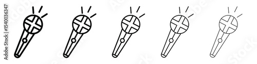 Microphone icon isolated vector on white background set