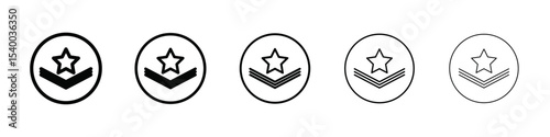 Military Rank icon isolated vector on white background set