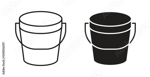 Bucket icon Logos. Flat Vector Icon Design Template