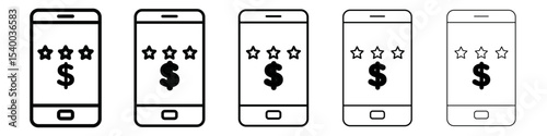 Mobile Bank icon isolated vector on white background set