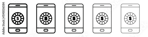 Mobile casino icon isolated vector on white background set