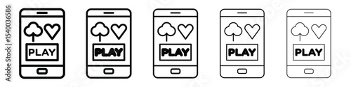 Mobile casino icon isolated vector on white background set