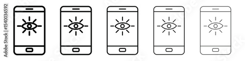 Mobile Eye Icon isolated vector on white background set