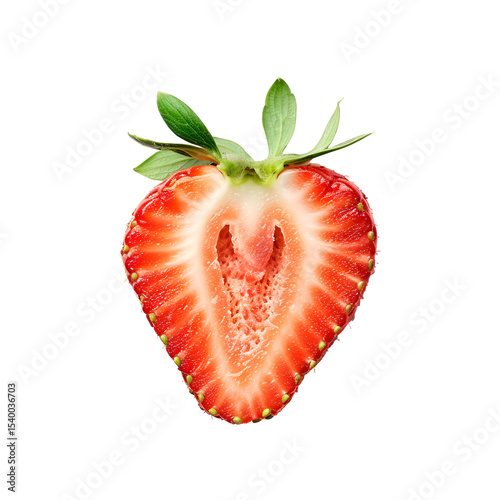 Strawberry Halved Fresh Red Fruit Closeup