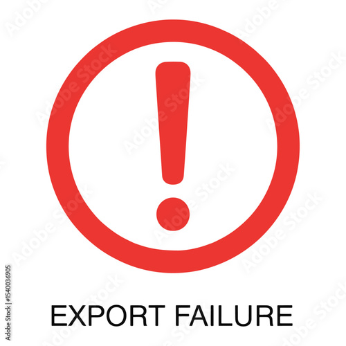 Red exclamation mark inside a circle over EXPORT FAILURE text