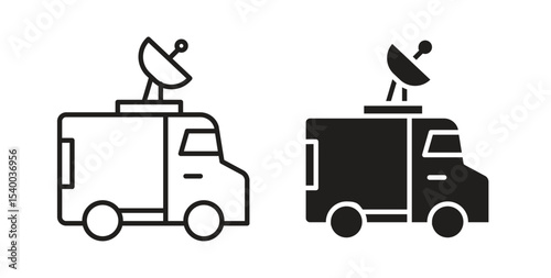 Broadcast van icon Logos. Flat Vector Icon Design Template