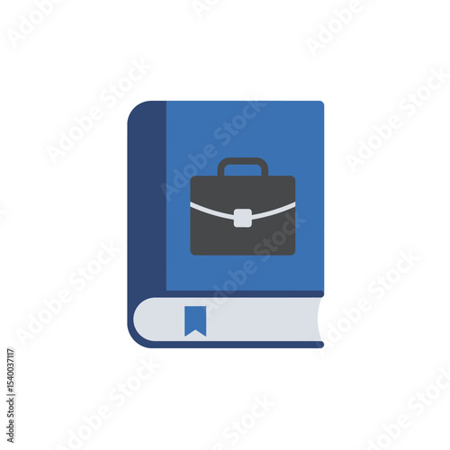 Simple Illustration of a Book with a Briefcase Icon.