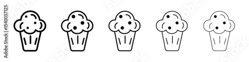 Muffin Icon isolated vector on white background set