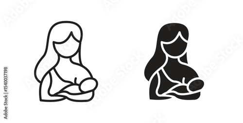 Breastfeeding icon Logos. Flat Vector Icon Design Template