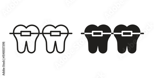 Braces icon Logos. Flat Vector Icon Design Template