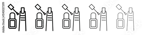 Nail care icon isolated vector on white background set