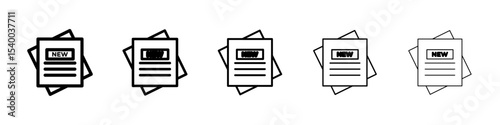 Newspaper icon isolated vector on white background set