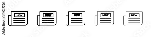 Newspaper icon isolated vector on white background set