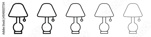 Night Bedside Lamp icon isolated vector on white background set