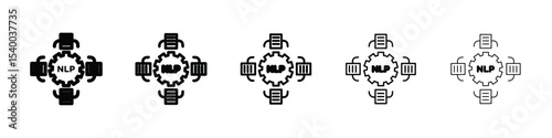 NLP icon isolated vector on white background set