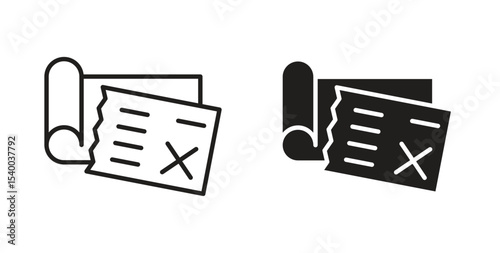 Bounced check icon Logos. Flat Vector Icon Design Template