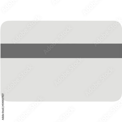 Isolated light gray card with a dark gray magnetic stripe for financial transactions.