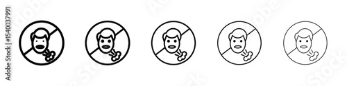 no cough icon isolated vector on white background set