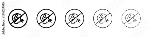 no cough icon isolated vector on white background set