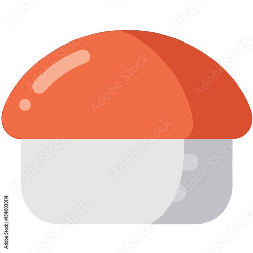 Simple Stylized Illustration of a Delicious Piece of Sushi.