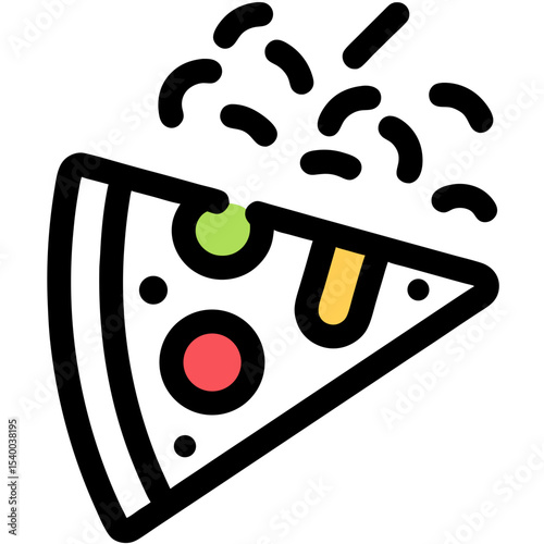 A Colorful Pizza Slice with Festive Sprinkles.