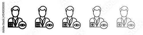 oculist icon isolated vector on white background set