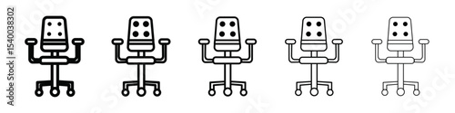 Office chair icon isolated vector on white background set