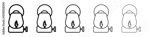 Oil lantern icon isolated vector on white background set
