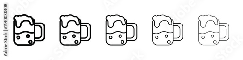 oktoberfest icon isolated vector on white background set