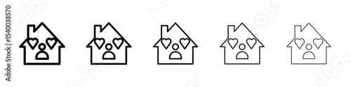 Orphanage house icon isolated vector on white background set