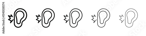 Otitis icon isolated vector on white background set