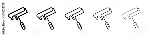 paint roller icon isolated vector on white background set
