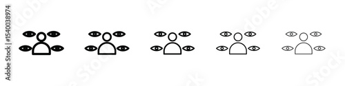 Paranoia icon isolated vector on white background set
