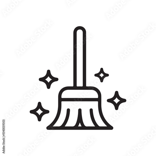 Sweep Away the Dirt Cleaning Supplies and Broom Icon
