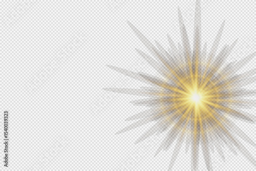 Elegant light flare and glitter burst illustration. Luminous starburst and shimmer effects ideal for holiday decor, graphic overlays, and creative visual enhancements.
