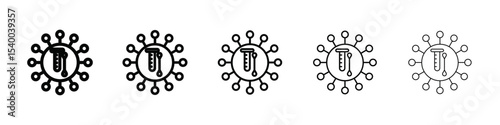 PCR test icon isolated vector on white background set