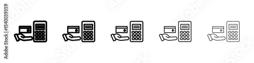 Payment terminal icon isolated vector on white background set