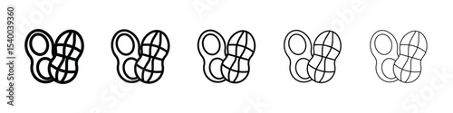 Peanut icon isolated vector on white background set