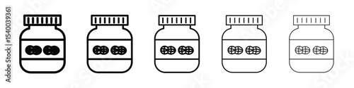 Peanut butter icon isolated vector on white background set