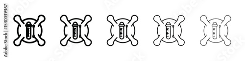 PCR test icon isolated vector on white background set