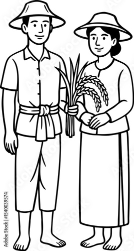 Traditional Asian farmer